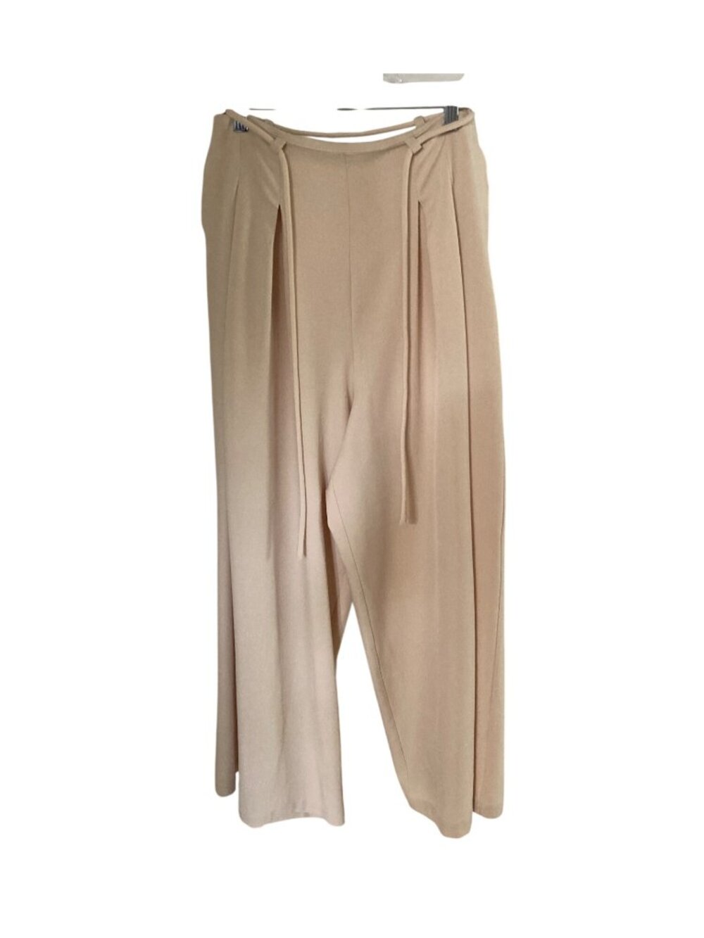 N by NANCY Palazzo Pants with Cord Belt Waist Beige Cream   NWT